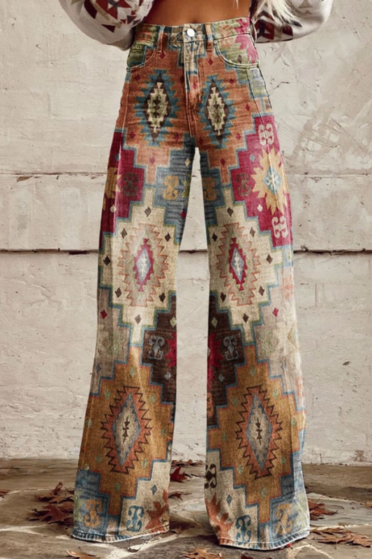 Women's Bohemian Vibe Casual Wide Leg Pants