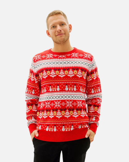 BE BEAU | Christmas Jumper With Snowmen and Trees