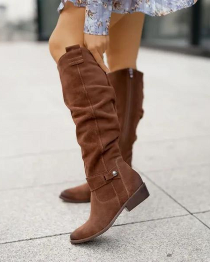 Dakota - Side Zipper Knee High Boots