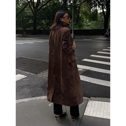 Molly - Faux Suede Trench Coat