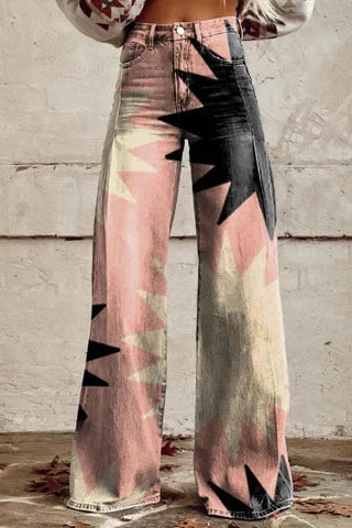 Women's Thunder Strike Print Casual Wide Leg Pants