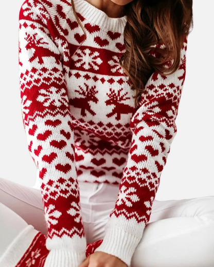 BE BEAU | Red & White Christmas Jumper