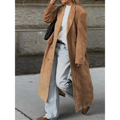 Molly - Faux Suede Trench Coat