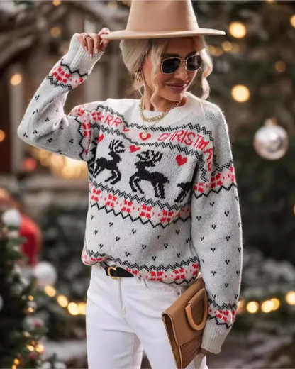 BE BEAU | Christmas White Knitted Jumper