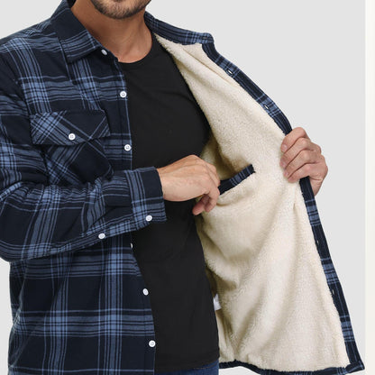 BE BEAU | Chris Lined plaid shirt jacket