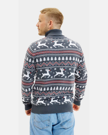 BE BEAU | Christmas Turtleneck Jumper With Reindeers