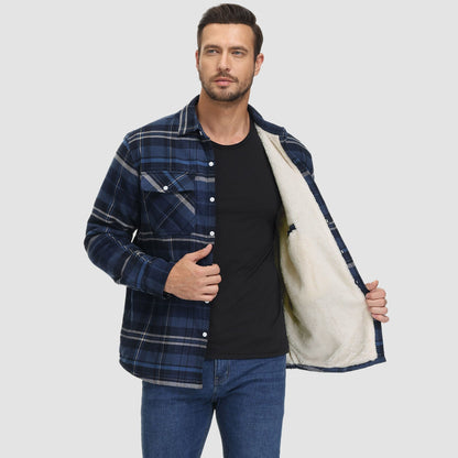 BE BEAU | Chris Lined plaid shirt jacket