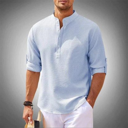 LISBON - MEN'S COLLARLESS SHIRT