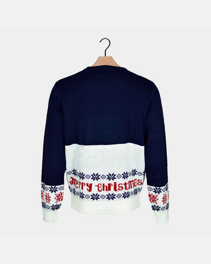 BE BEAU | Christmas Blue Jumper Santa and Rudolph