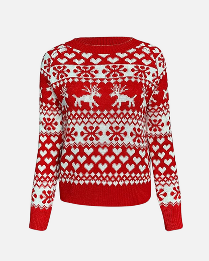 BE BEAU | Red & White Christmas Jumper