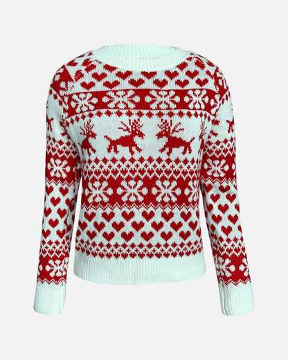 BE BEAU | Red & White Christmas Jumper