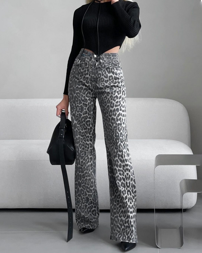 Kelly - Leopard Printed Jeans