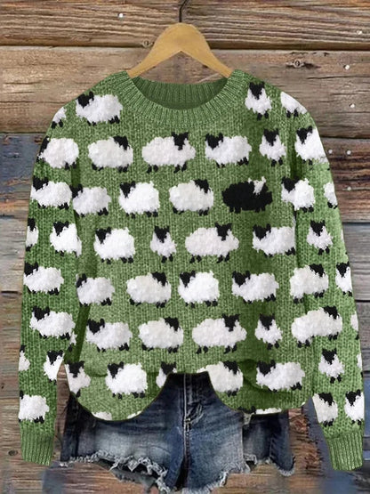 Marta Knitted Sweater with Christmas Trees