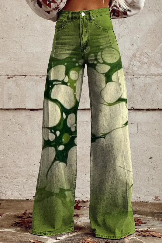 Women's Organic Flow Print Casual Wide Leg Pants