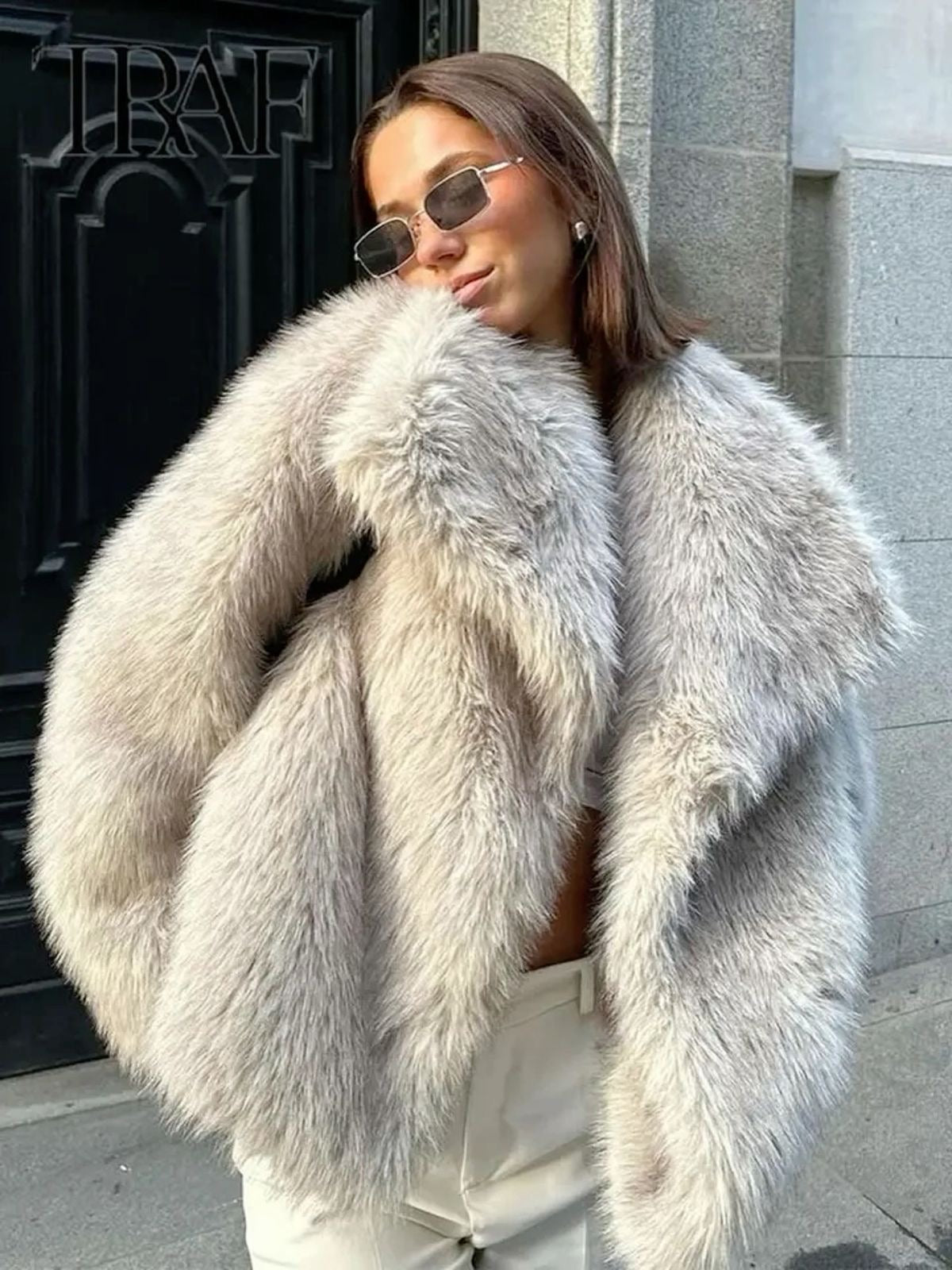 BEBEAU | Plush Faux Fur Statement Coat