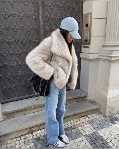 BEBEAU | Plush Faux Fur Statement Coat