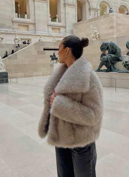 BEBEAU | Plush Faux Fur Statement Coat