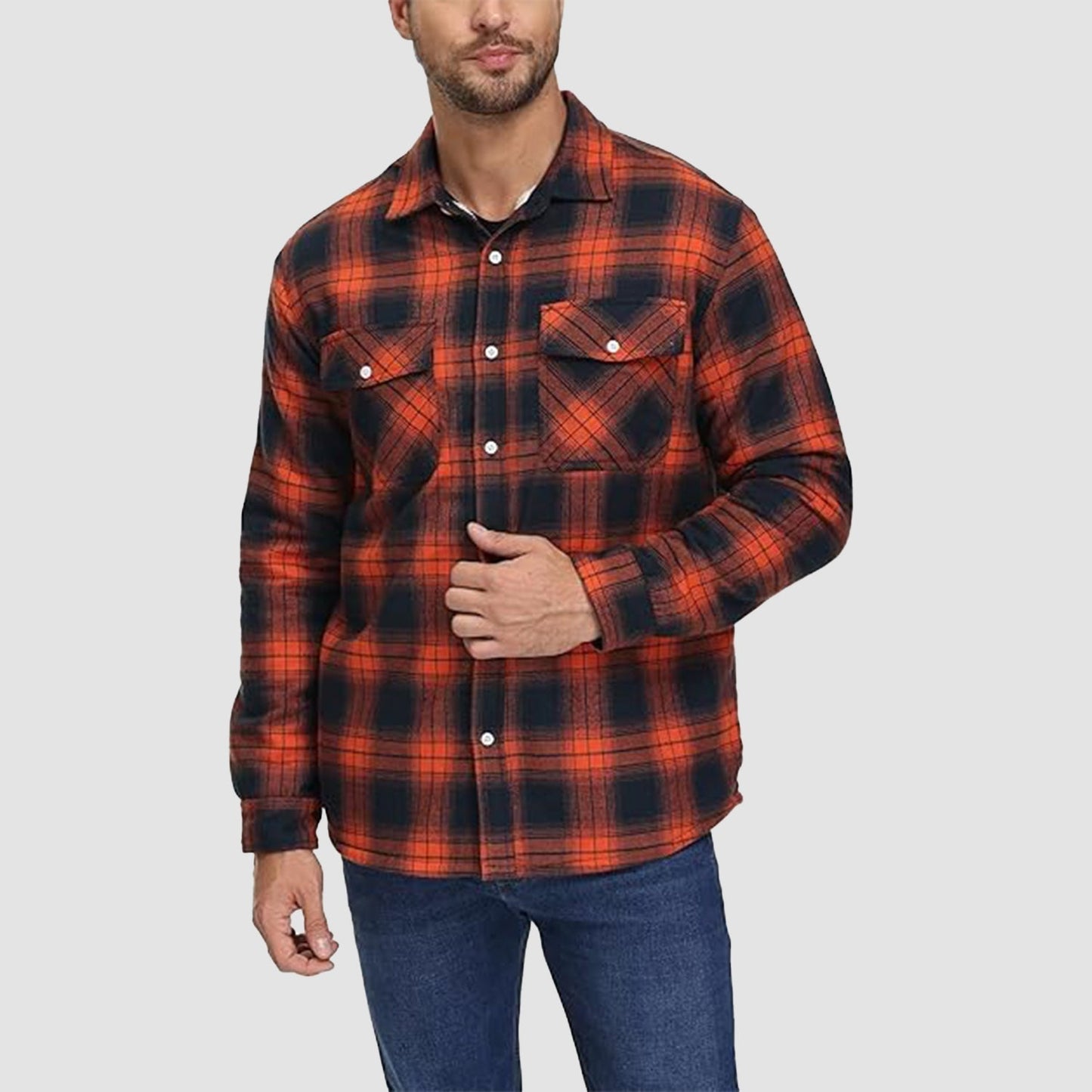 BE BEAU | Chris Lined plaid shirt jacket