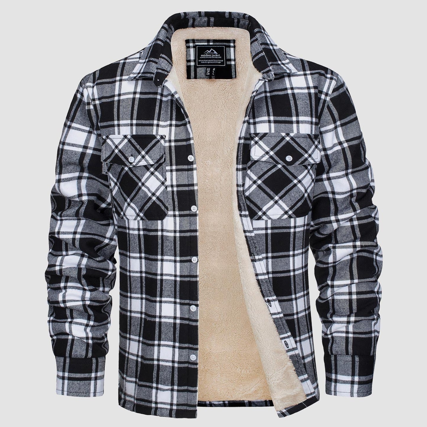 BE BEAU | Chris Lined plaid shirt jacket