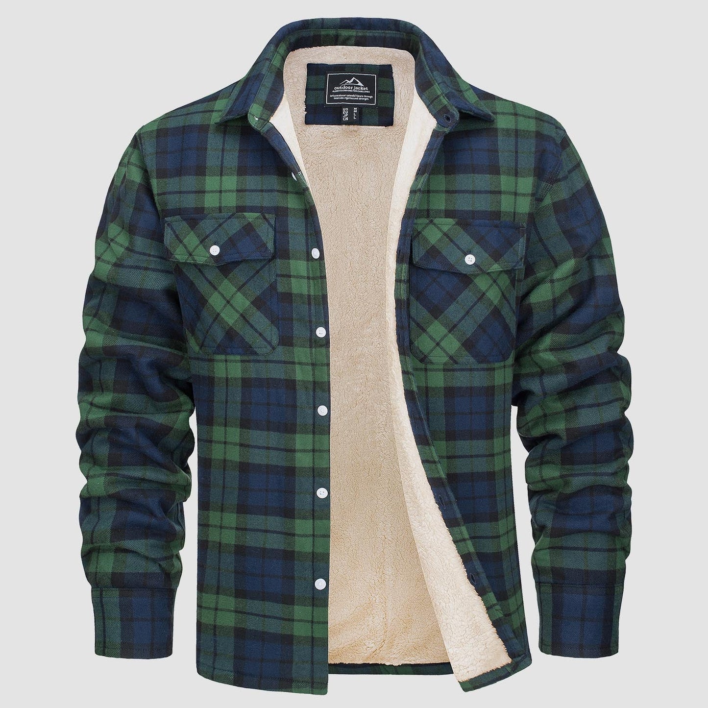 BE BEAU | Chris Lined plaid shirt jacket