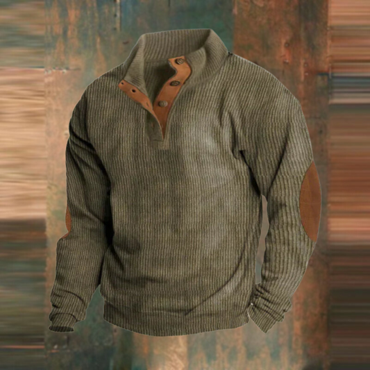 EVERWOOD - CLASSIC HENLEY RIBBED SWEATER