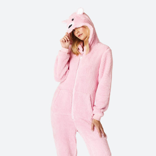 BEBEAU | PINK TEDDY BEAR ONESIE