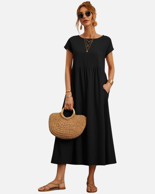 Anna - Casual Dress with O-neck