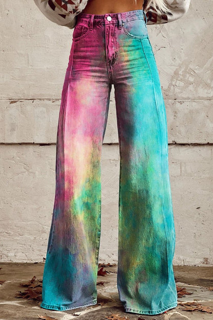 Women's Prism Glow Print Casual Wide Leg Pants