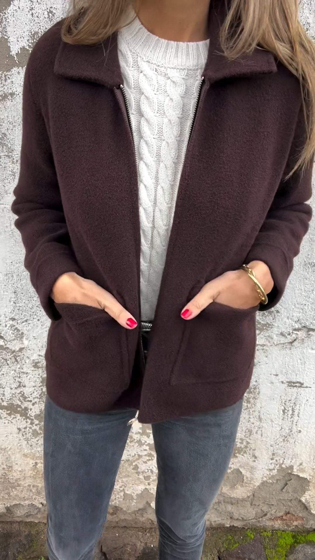 Mabel - Elegant Wool Cardigan Jacket