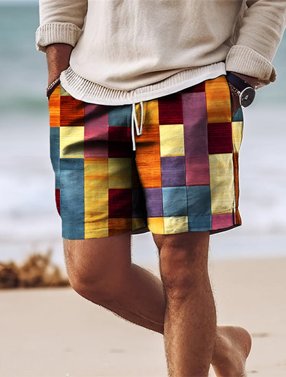 RIO - MULTICOLOURED CHECK SWIM SHORTS